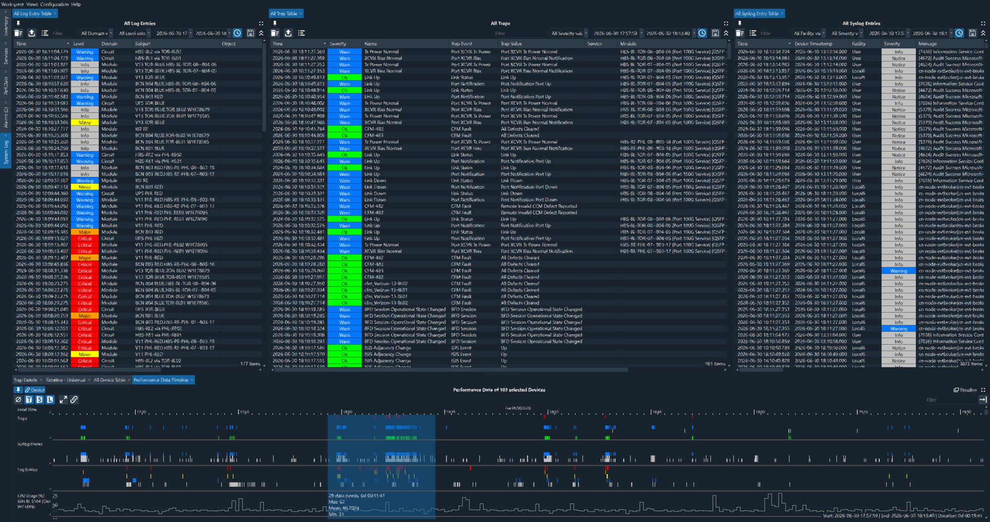 VIDI NMS Log View